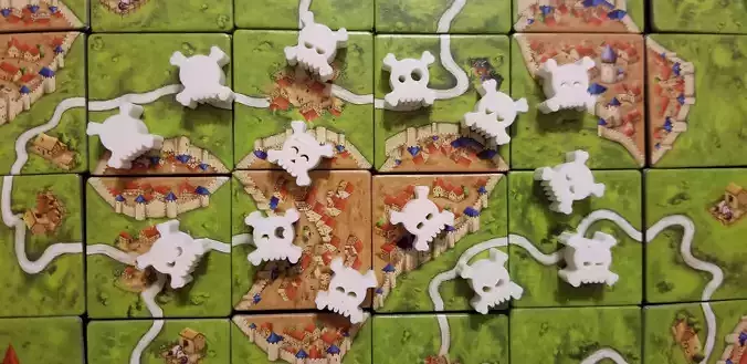 Cute Skull and Crossbones Meeple Collection 3D print model