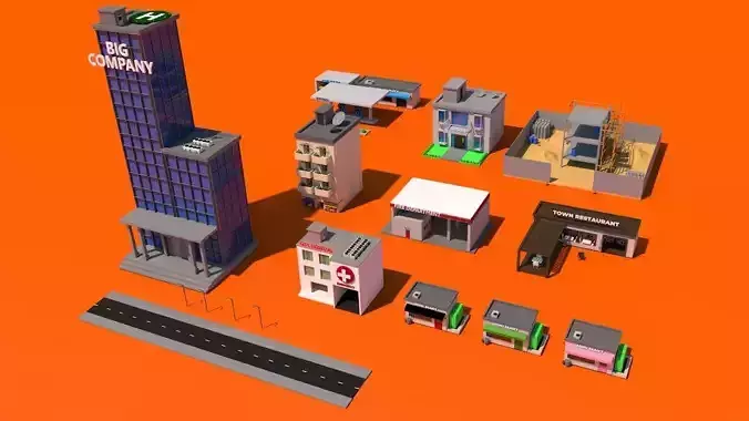BEST AND THE CHEAPEST LOWPOLY BUILDINGS PACK