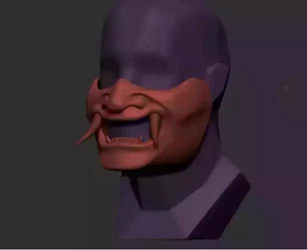 Samurai Mempo v2 Oni 3D model printable