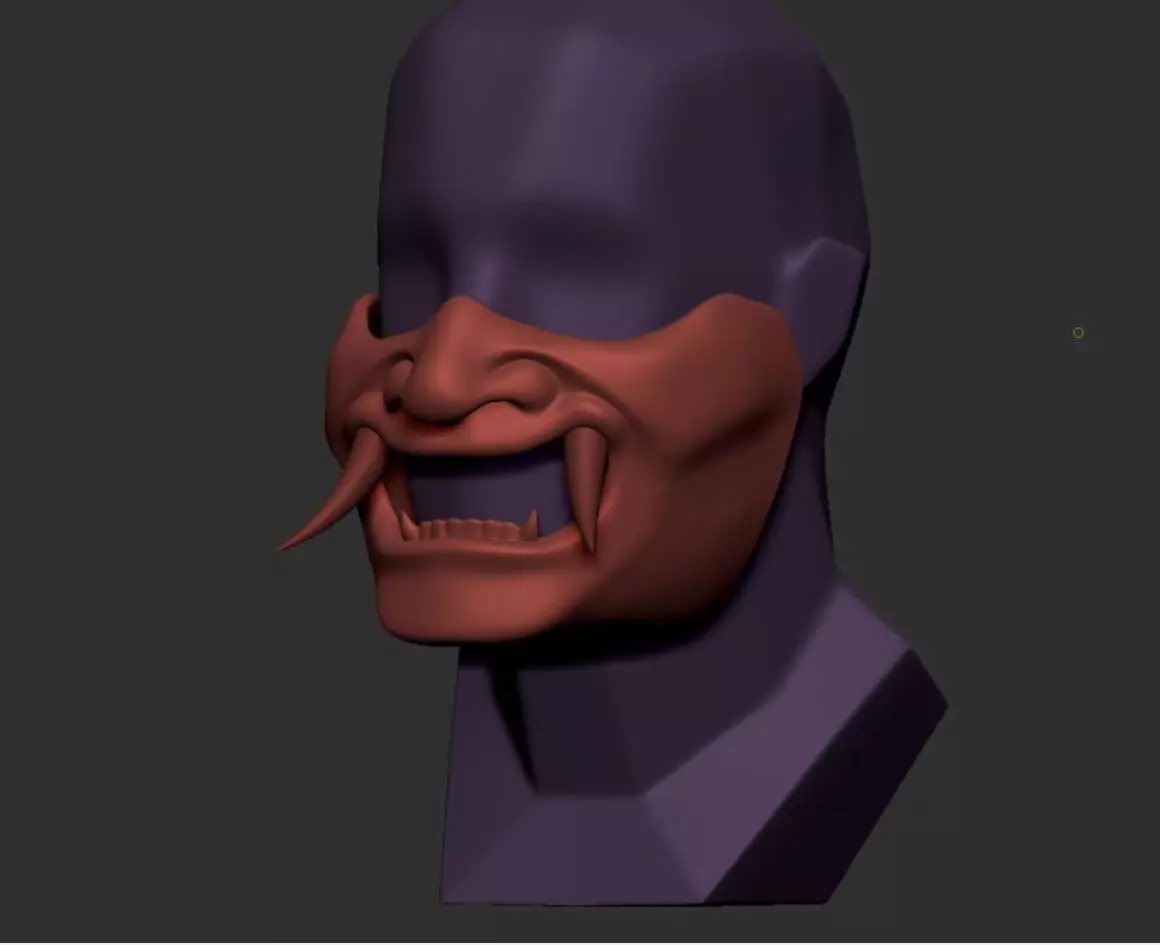 Samurai Mempo v2 Oni 3D model printable 3D print model