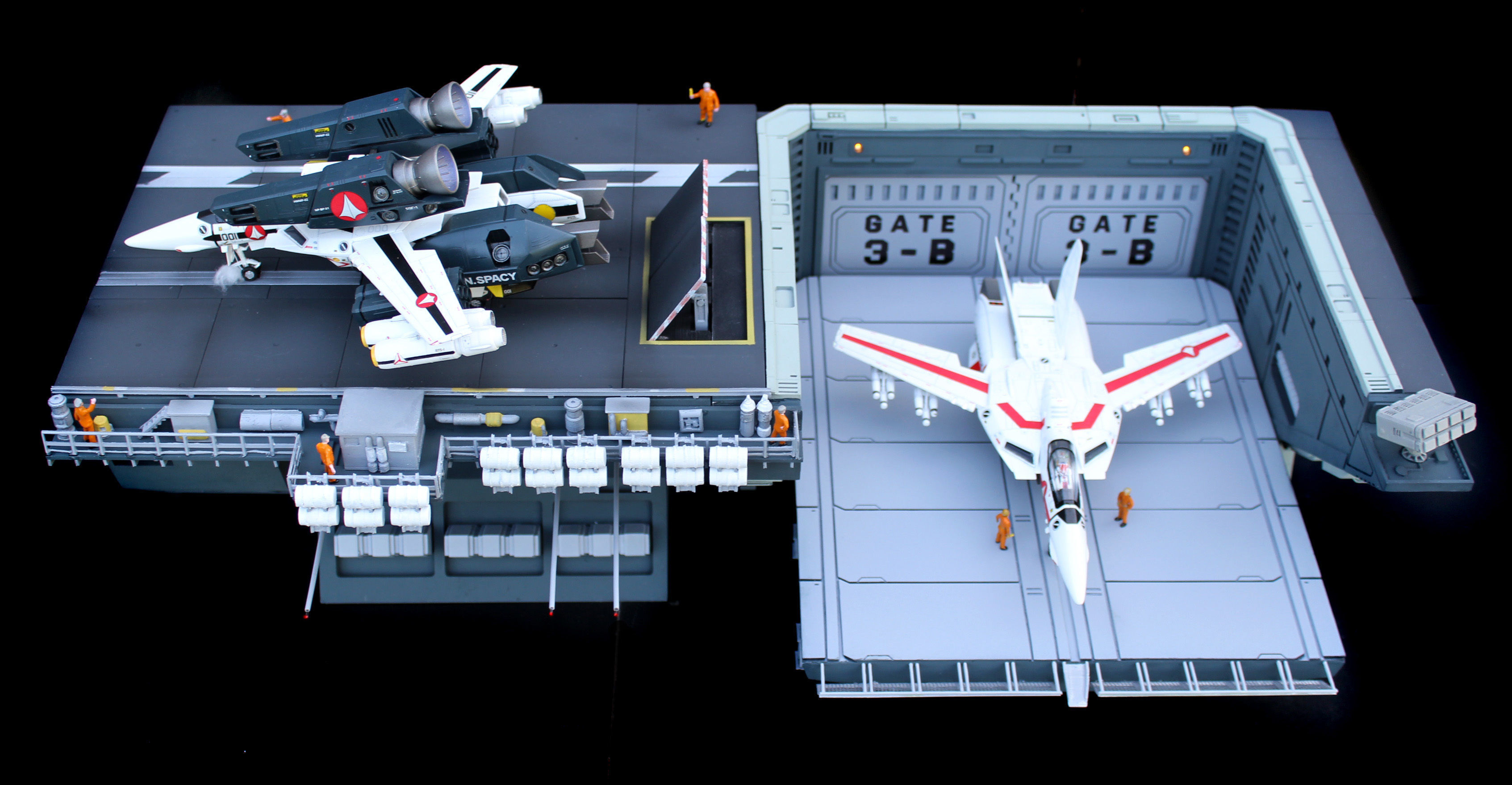 Set3 - Macross SDF1 Prometheus Hangar elevator-left Flight Deck 3D print model_4