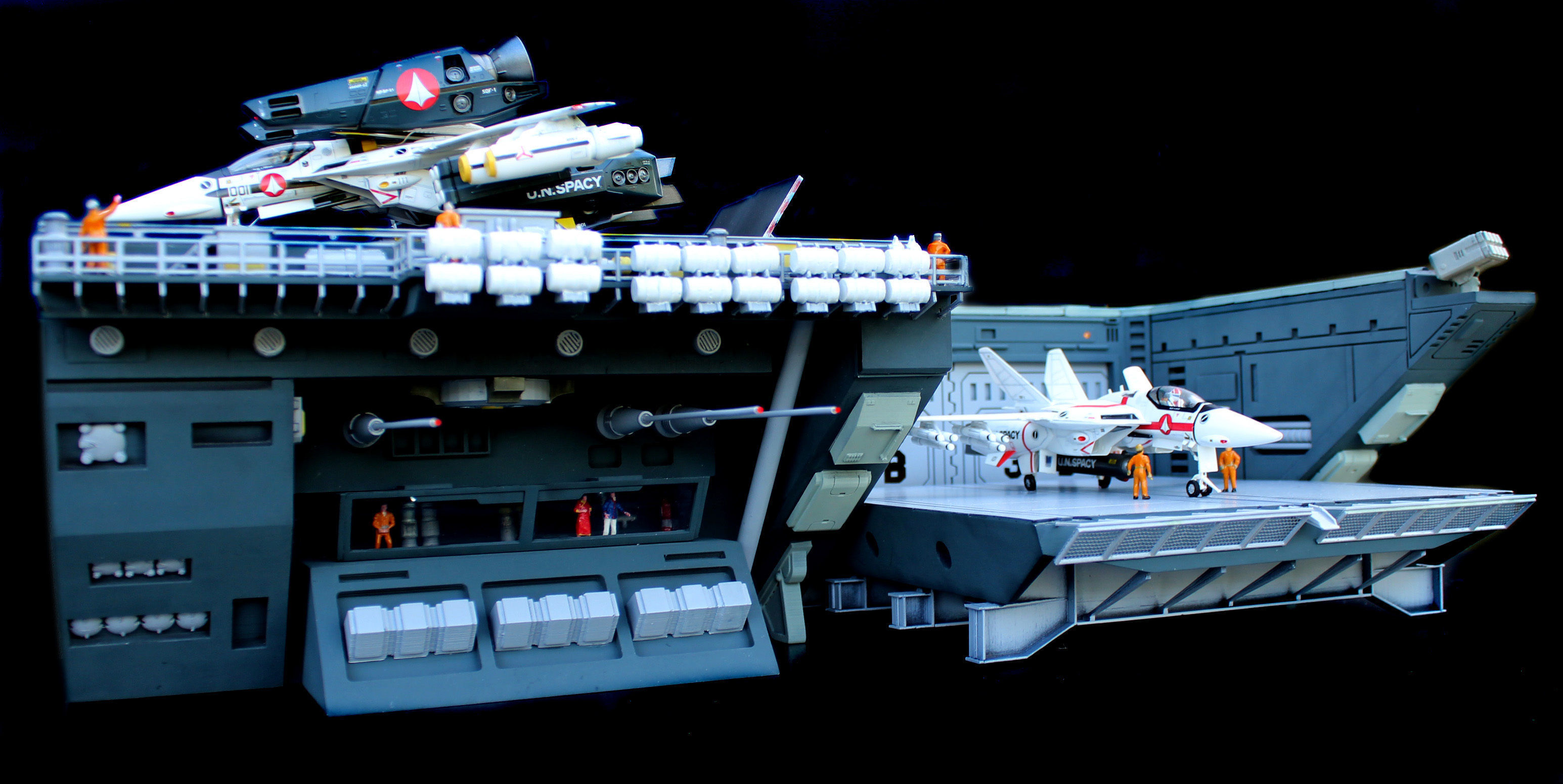 Set3 - Macross SDF1 Prometheus Hangar elevator-left Flight Deck 3D print model_8