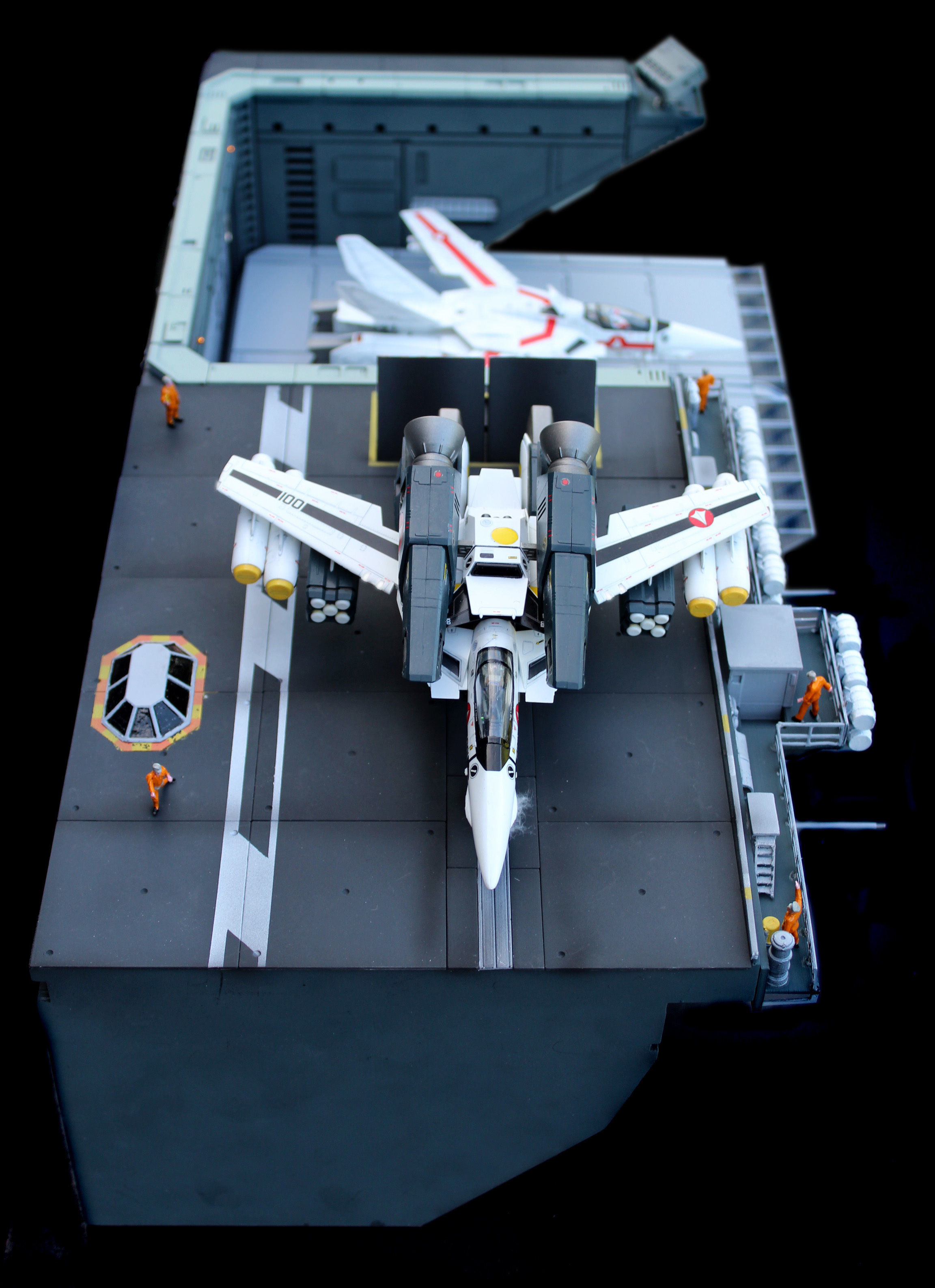 Set3 - Macross SDF1 Prometheus Hangar elevator-left Flight Deck 3D print model_6