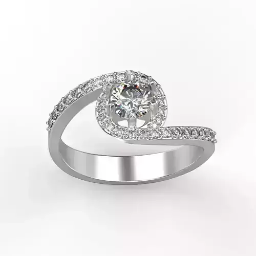 solitaire wedding engagement women ring with gems 3dm stl 