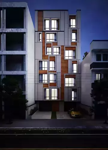 Modern facade 3D model