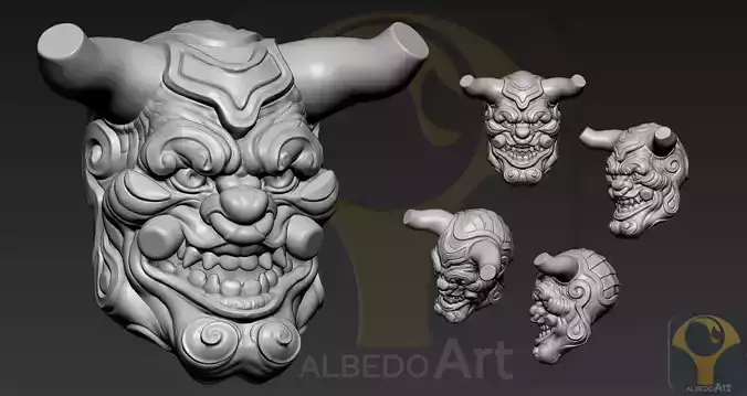 Oni Yokai Head2 3D print model