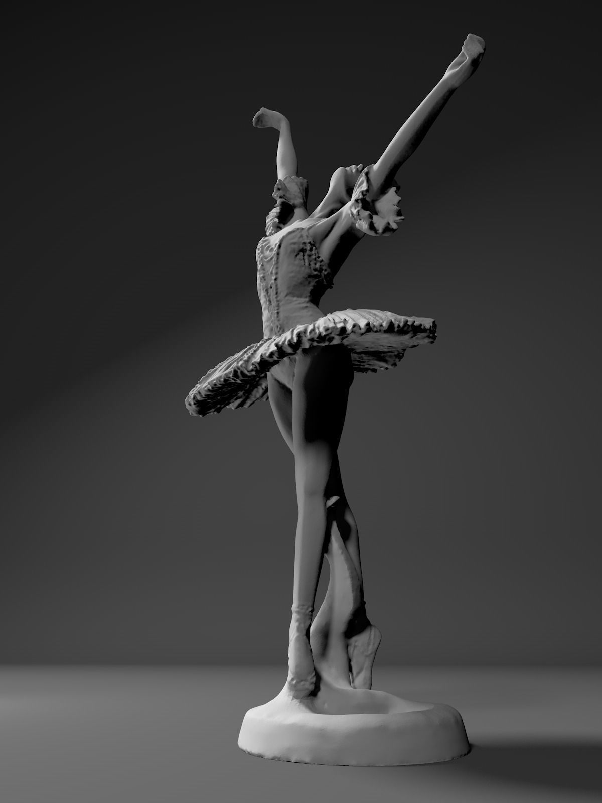 Female ballet dancer 3D print model_3