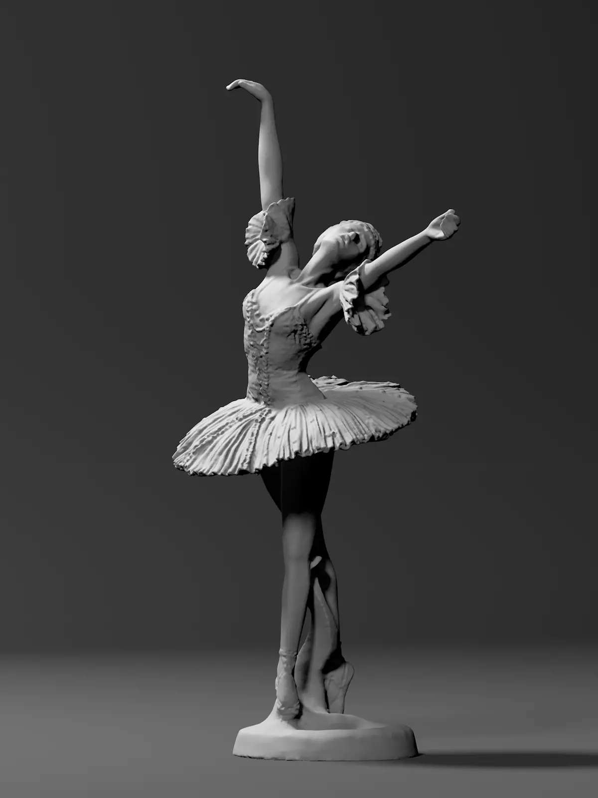 Female ballet dancer 3D print model_0