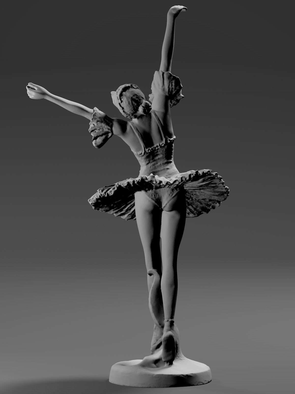 Female ballet dancer 3D print model_4