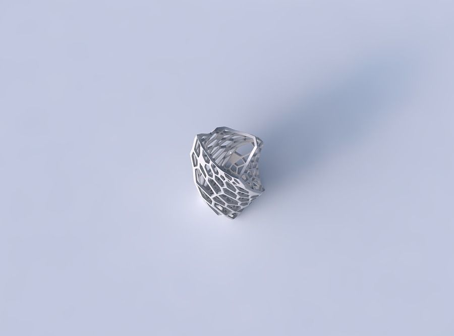 Vase twisted double arc quadratic with faceted organic lattice 3D print model_2