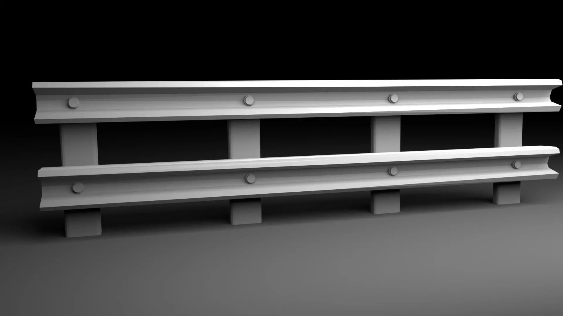 Guardrail railing Free low-poly 3D model_0