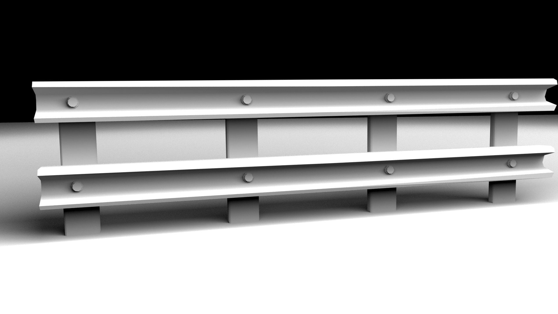 Guardrail railing Free low-poly 3D model_1