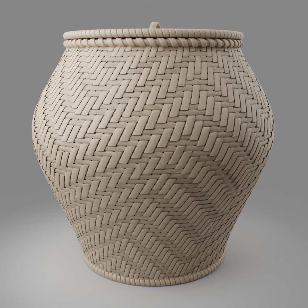 Woven basket 2 with lid 3D model_8