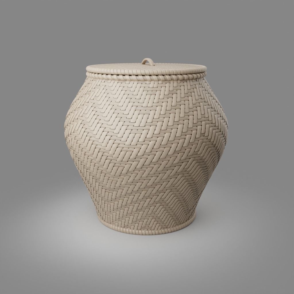 Woven basket 2 with lid 3D model_6