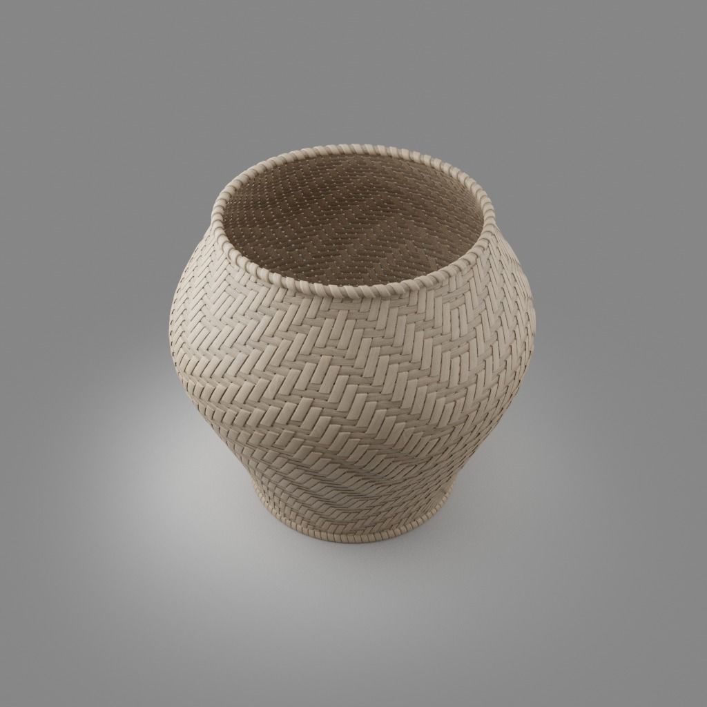 Woven basket 2 with lid 3D model_2