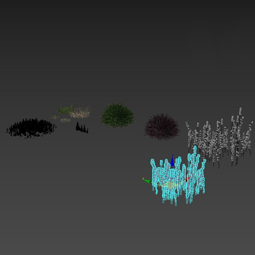 Field grass and corona scatter 3D model_8