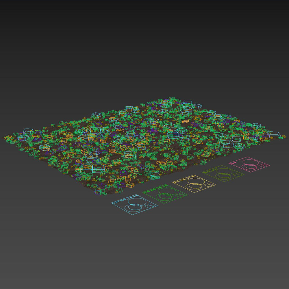 Field grass and corona scatter 3D model_6