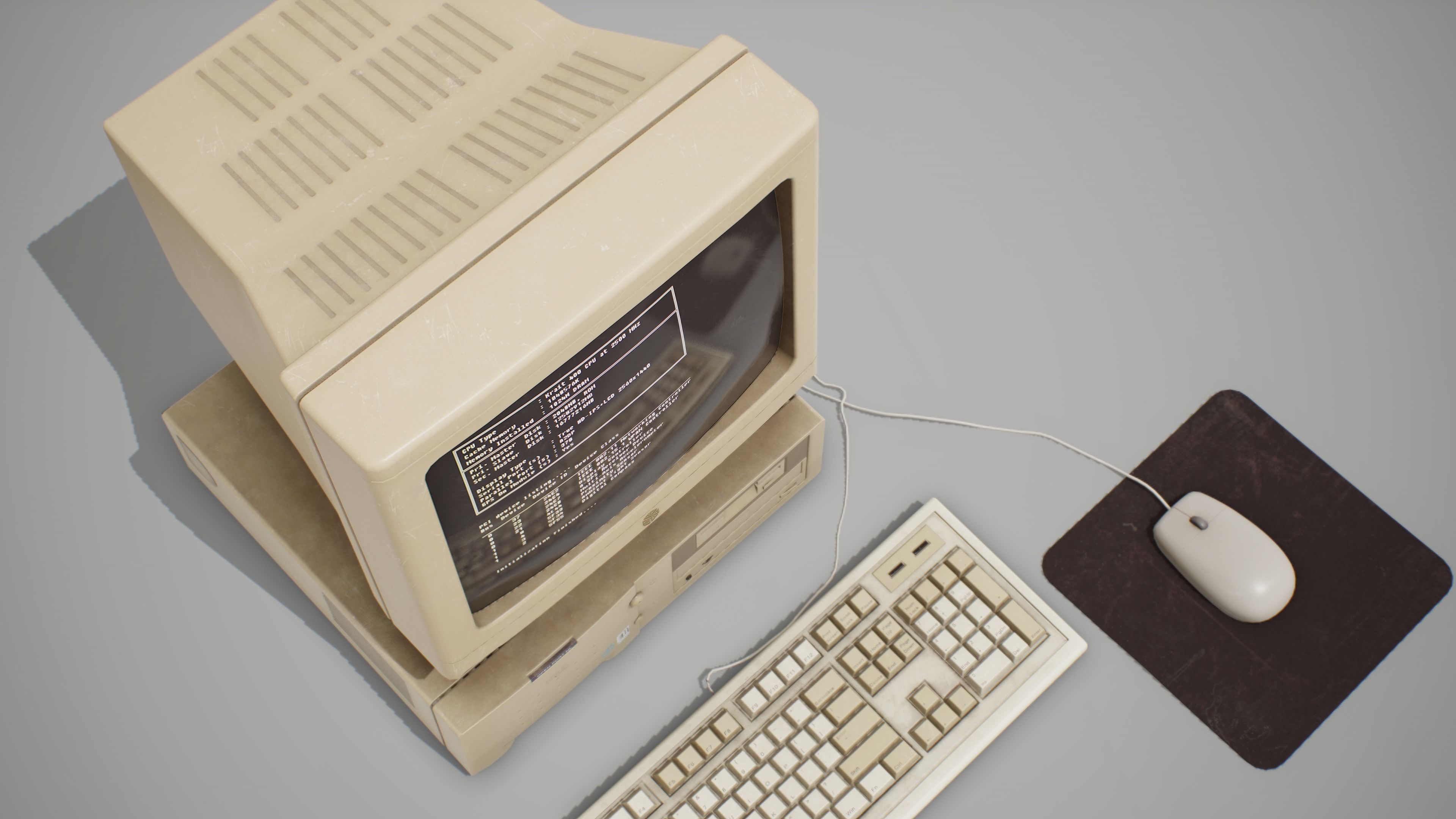90s Pc Desktop style 02 Low-poly 3D model_8