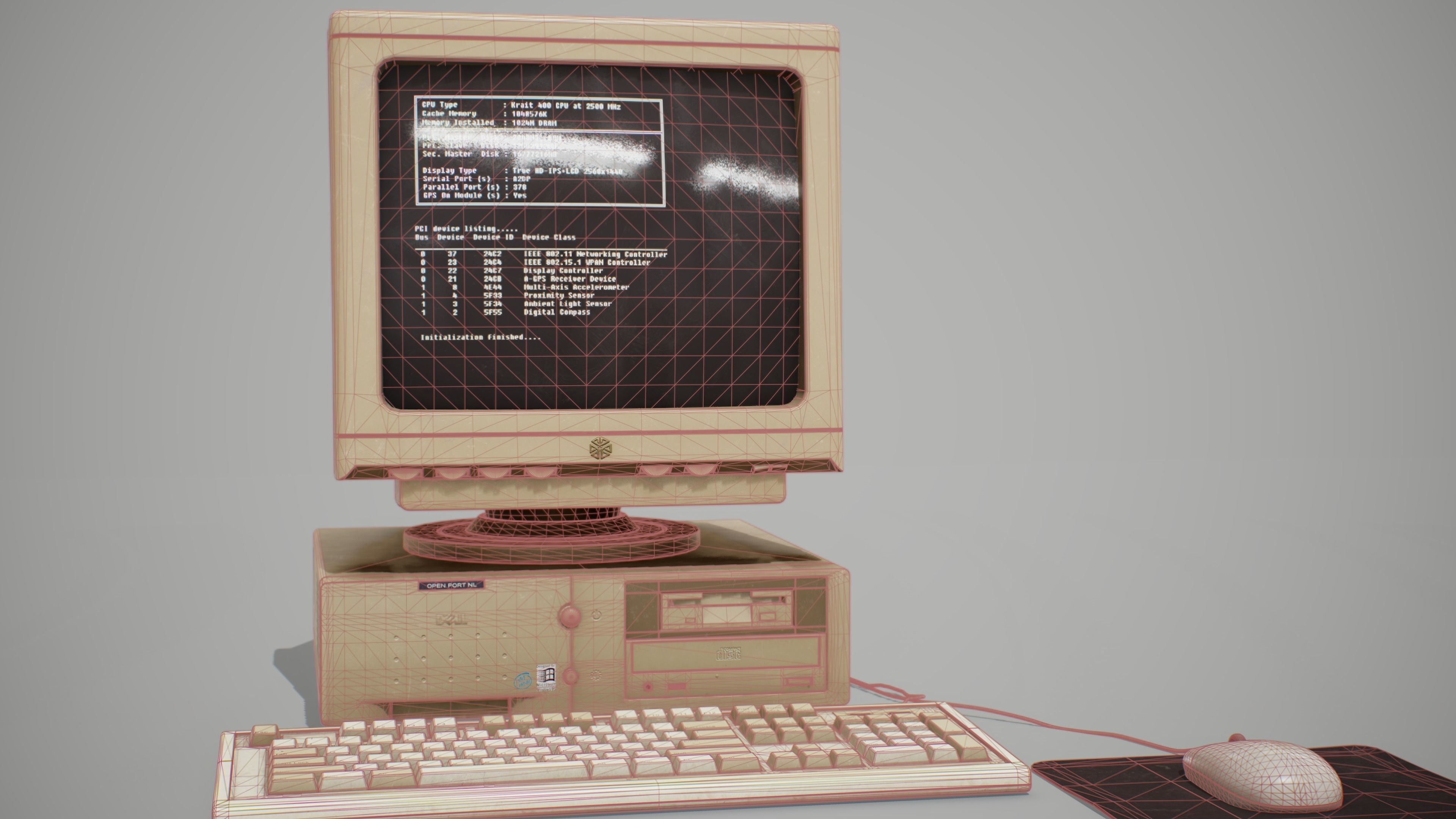 90s Pc Desktop style 02 Low-poly 3D model_3