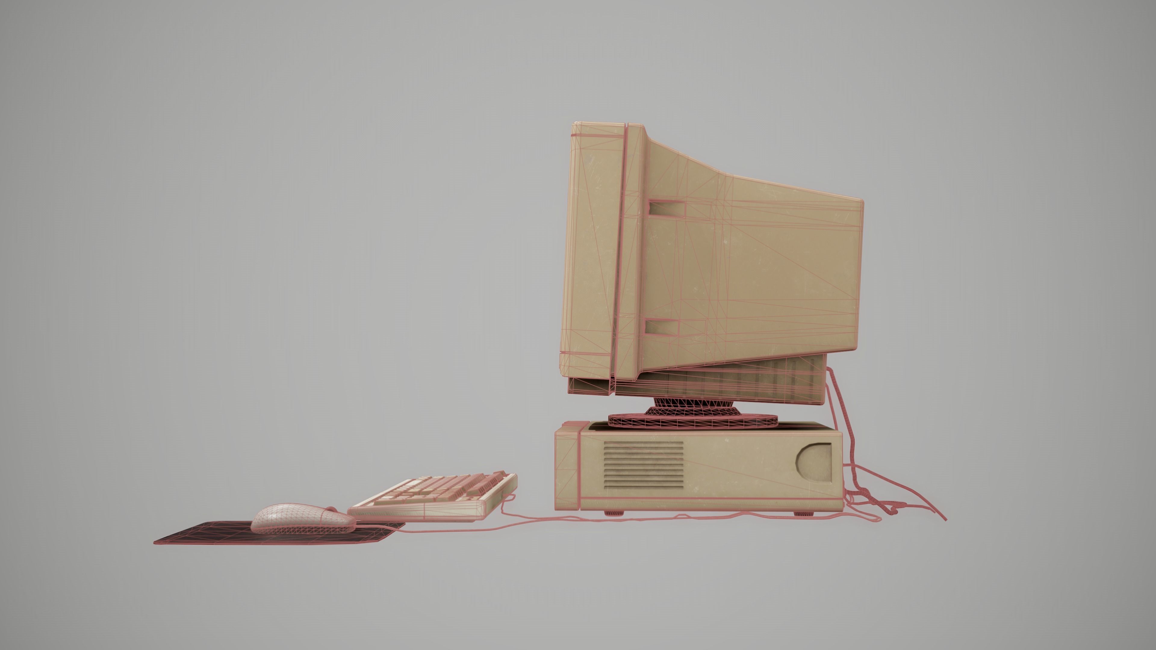 90s Pc Desktop style 02 Low-poly 3D model_11