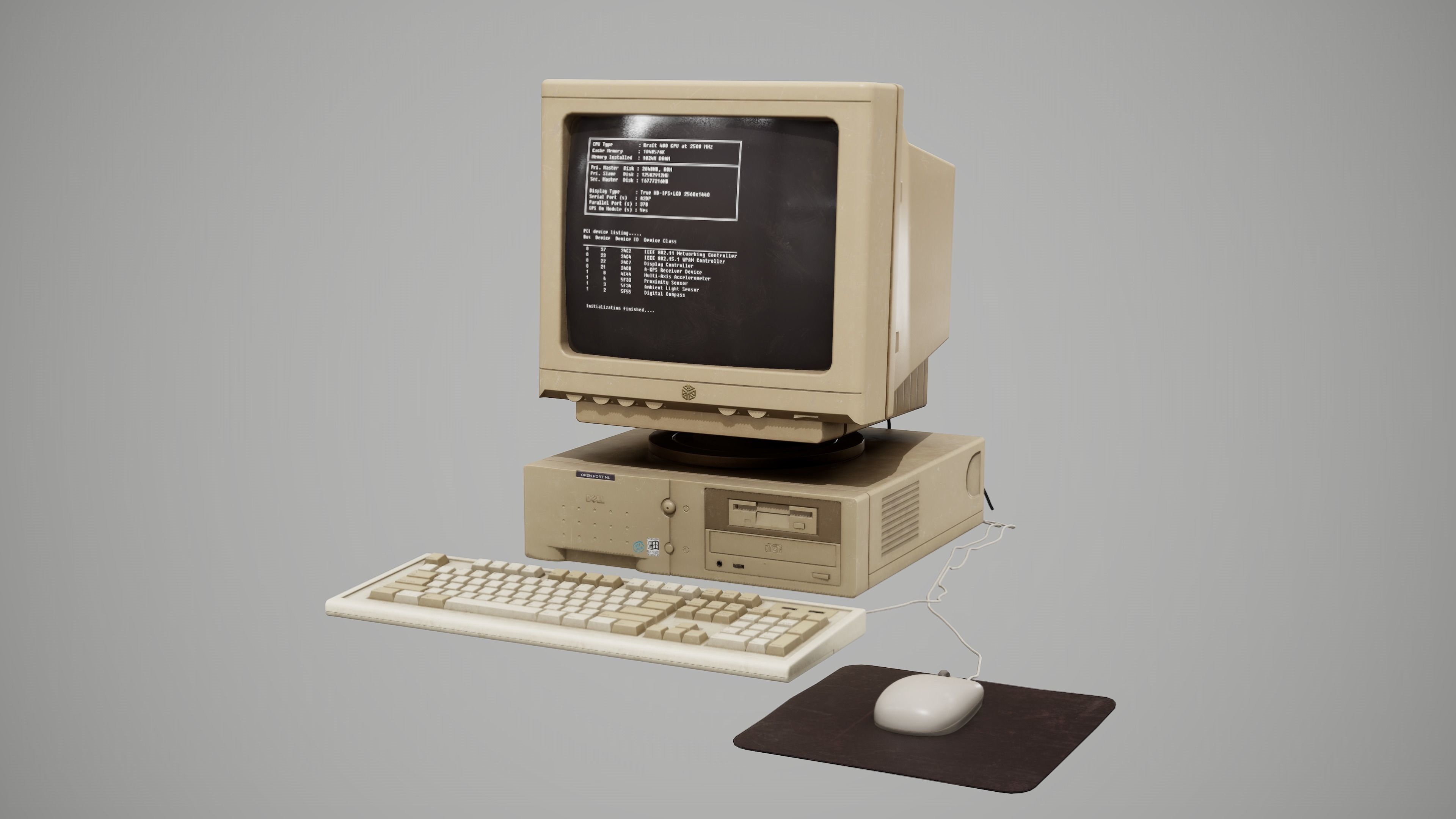 90s Pc Desktop style 02 Low-poly 3D model_6