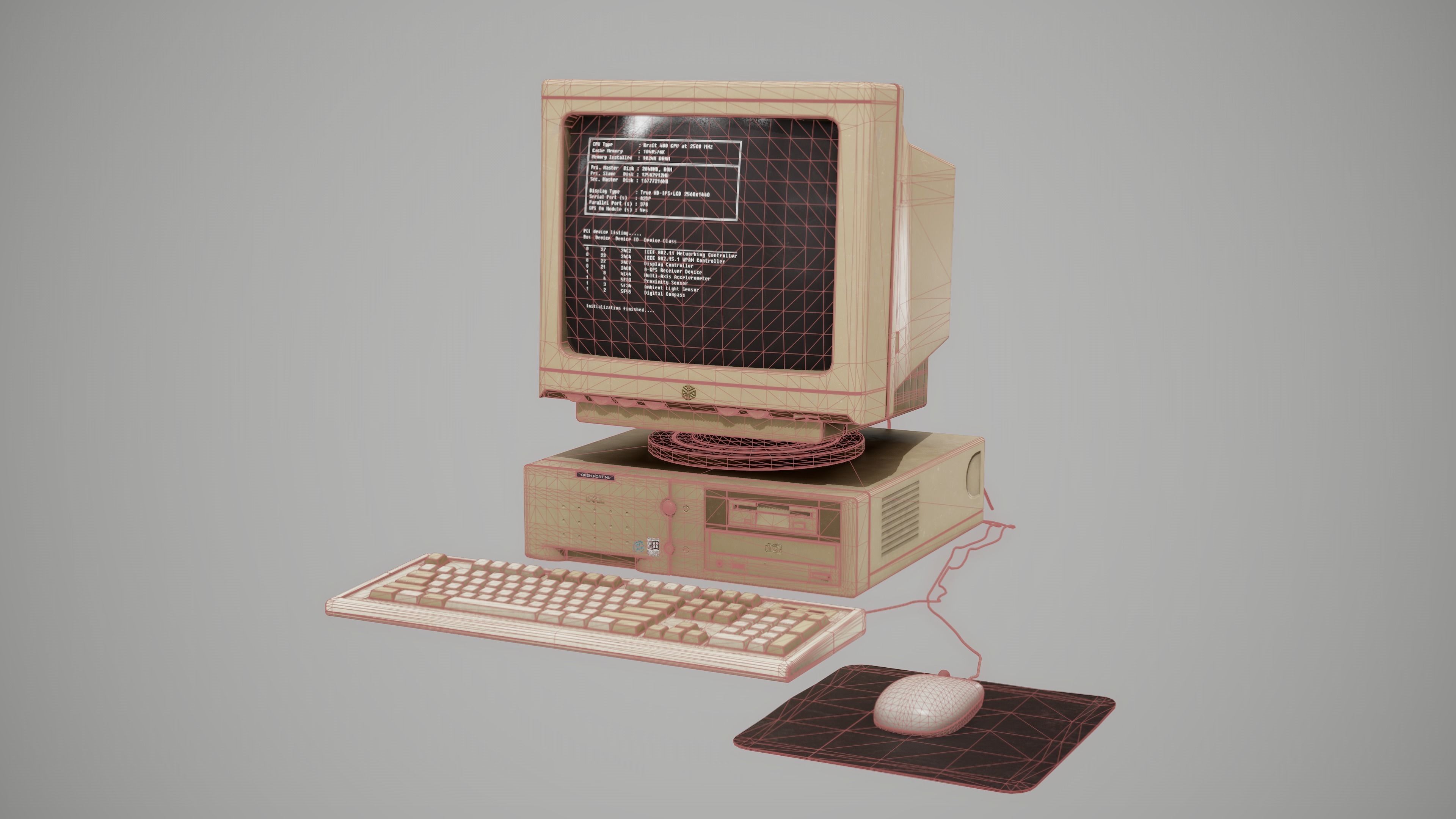 90s Pc Desktop style 02 Low-poly 3D model_7