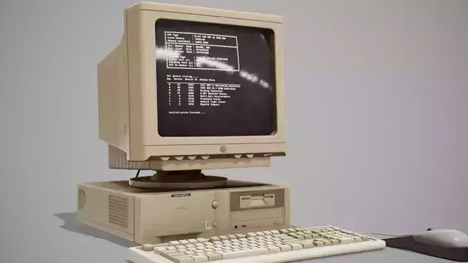 90s Pc Desktop style 02 Low-poly 3D model