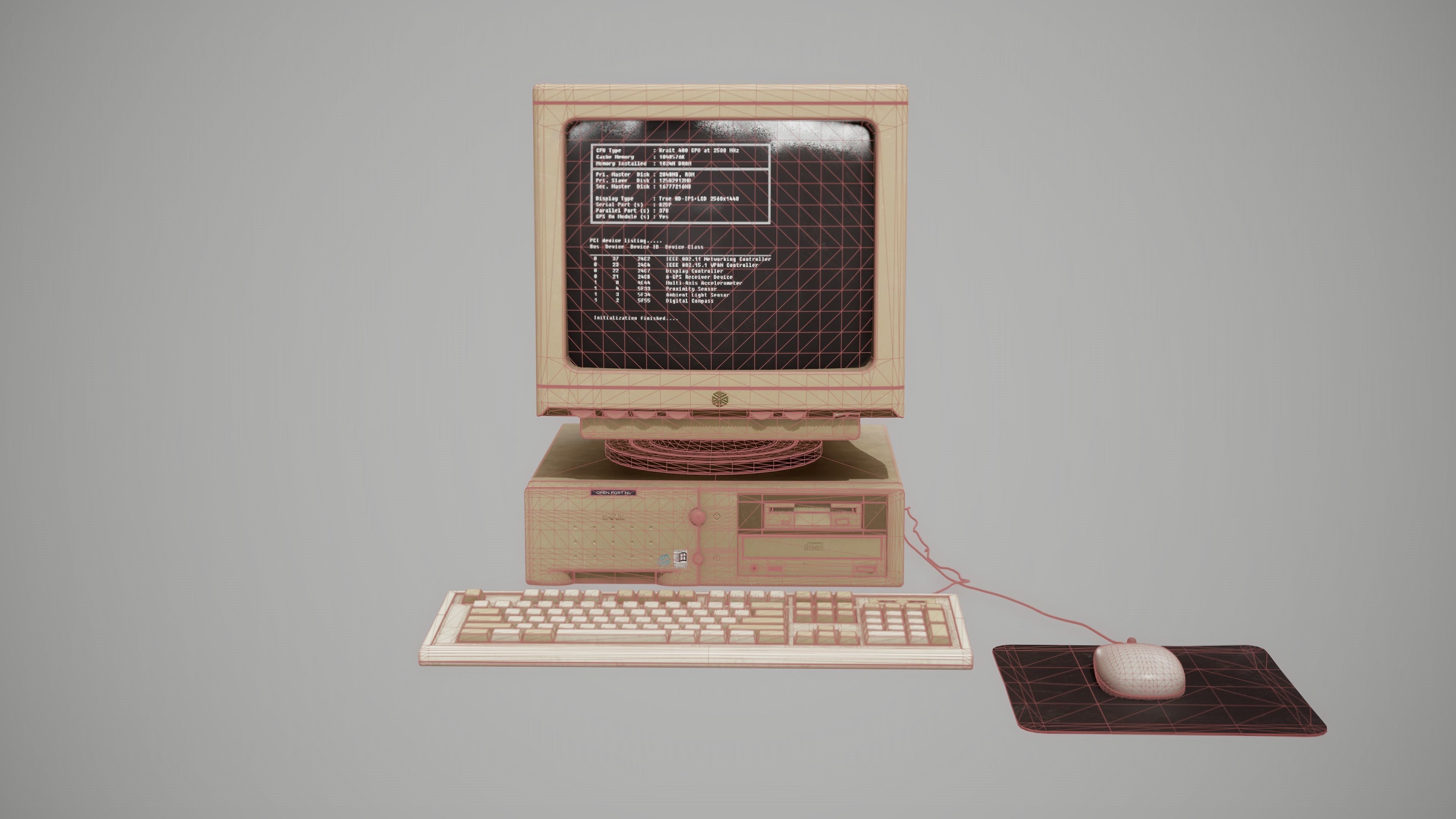 90s Pc Desktop style 02 Low-poly 3D model_5