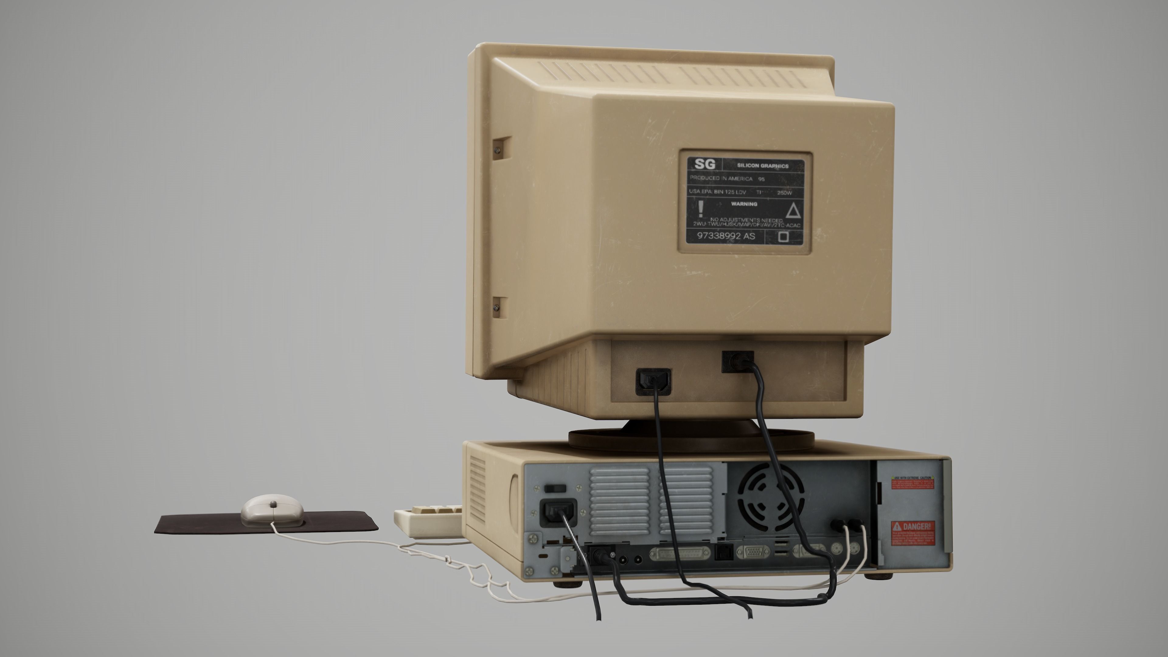 90s Pc Desktop style 02 Low-poly 3D model_13