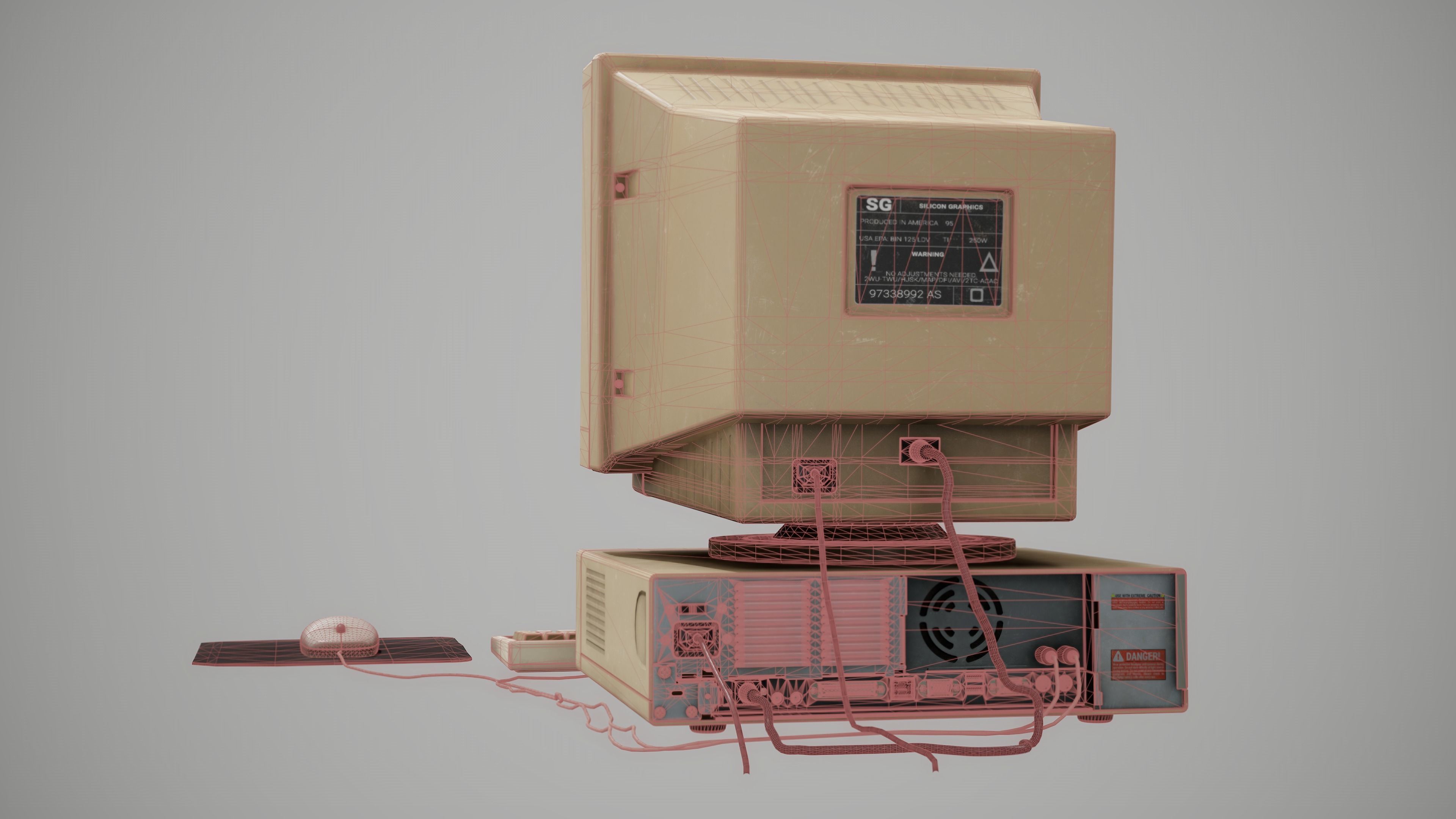 90s Pc Desktop style 02 Low-poly 3D model_12