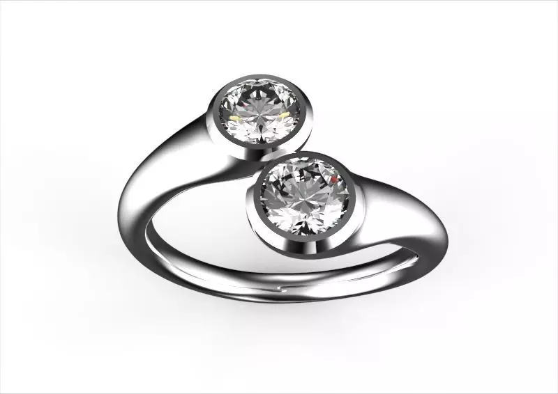 toi et moi ring 3D print model