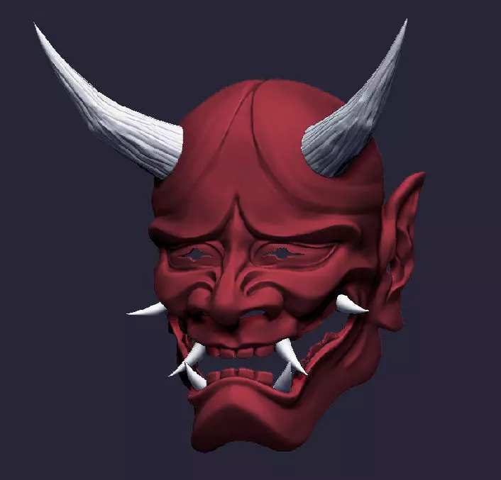Hannya Mask stl for printing samurai yokai 3D print model_0