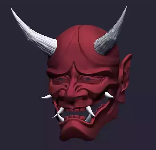 Hannya Mask stl for printing samurai yokai 3D print model