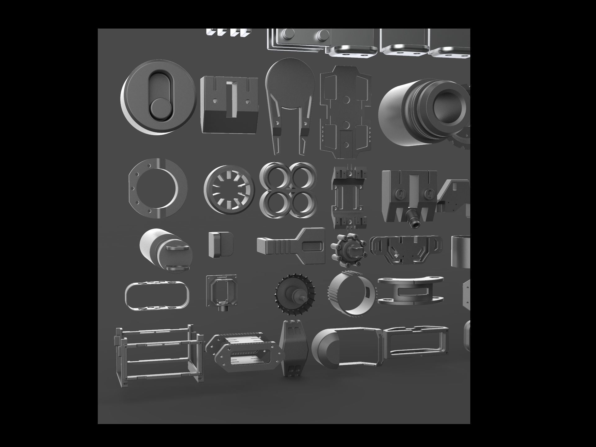 Kitbash hard surface big pack automatic 3D model_3