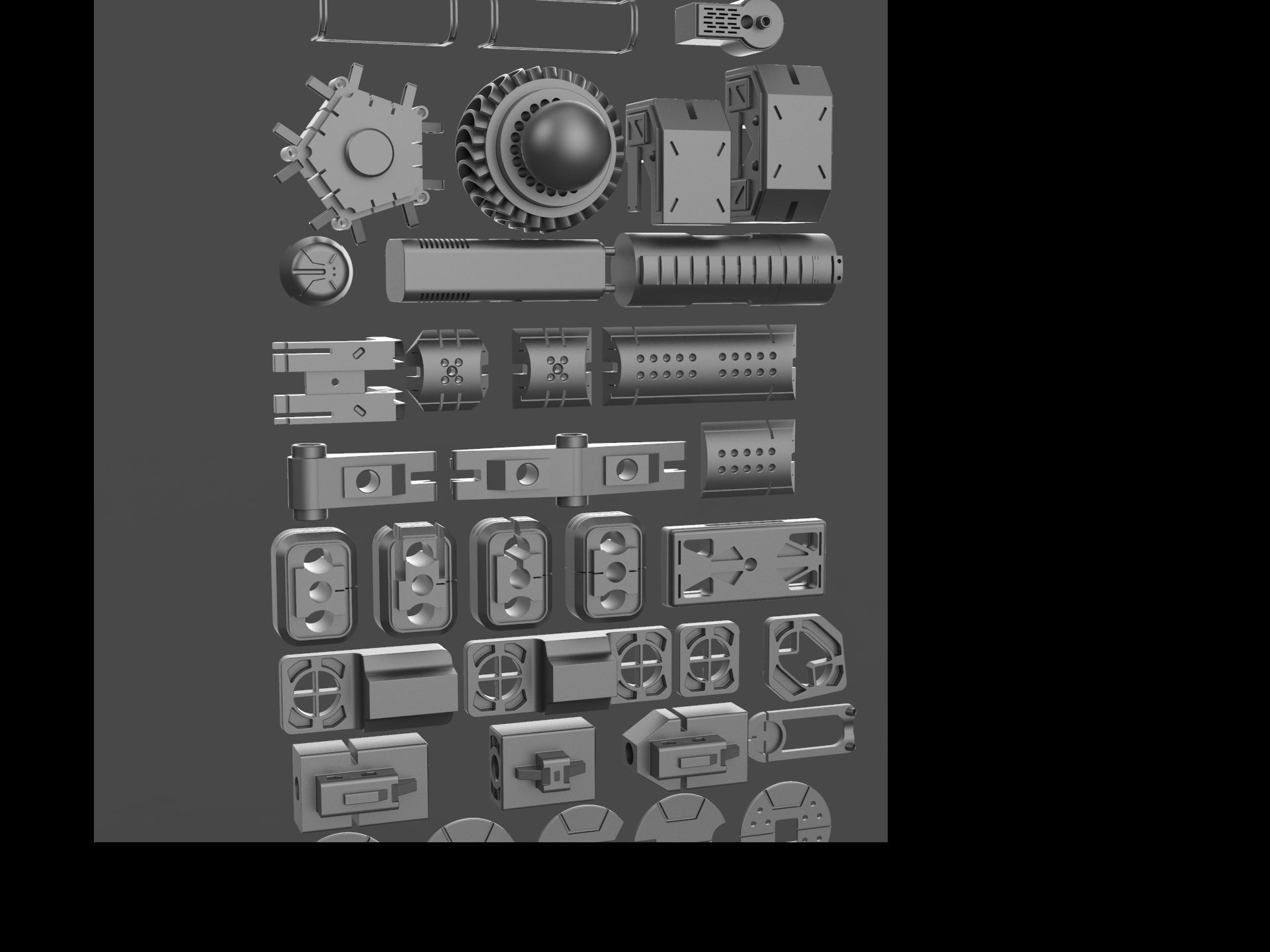 Kitbash hard surface big pack automatic 3D model_9