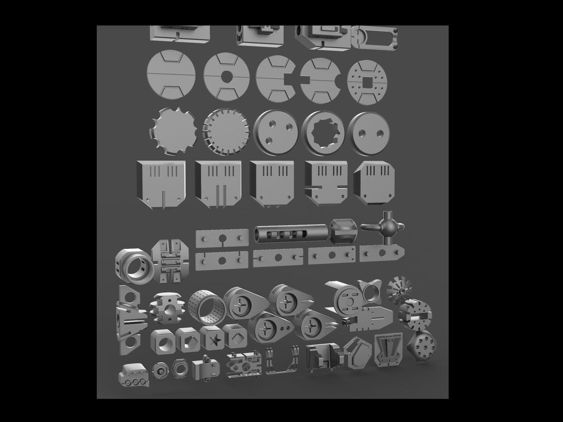 Kitbash hard surface big pack automatic 3D model_7