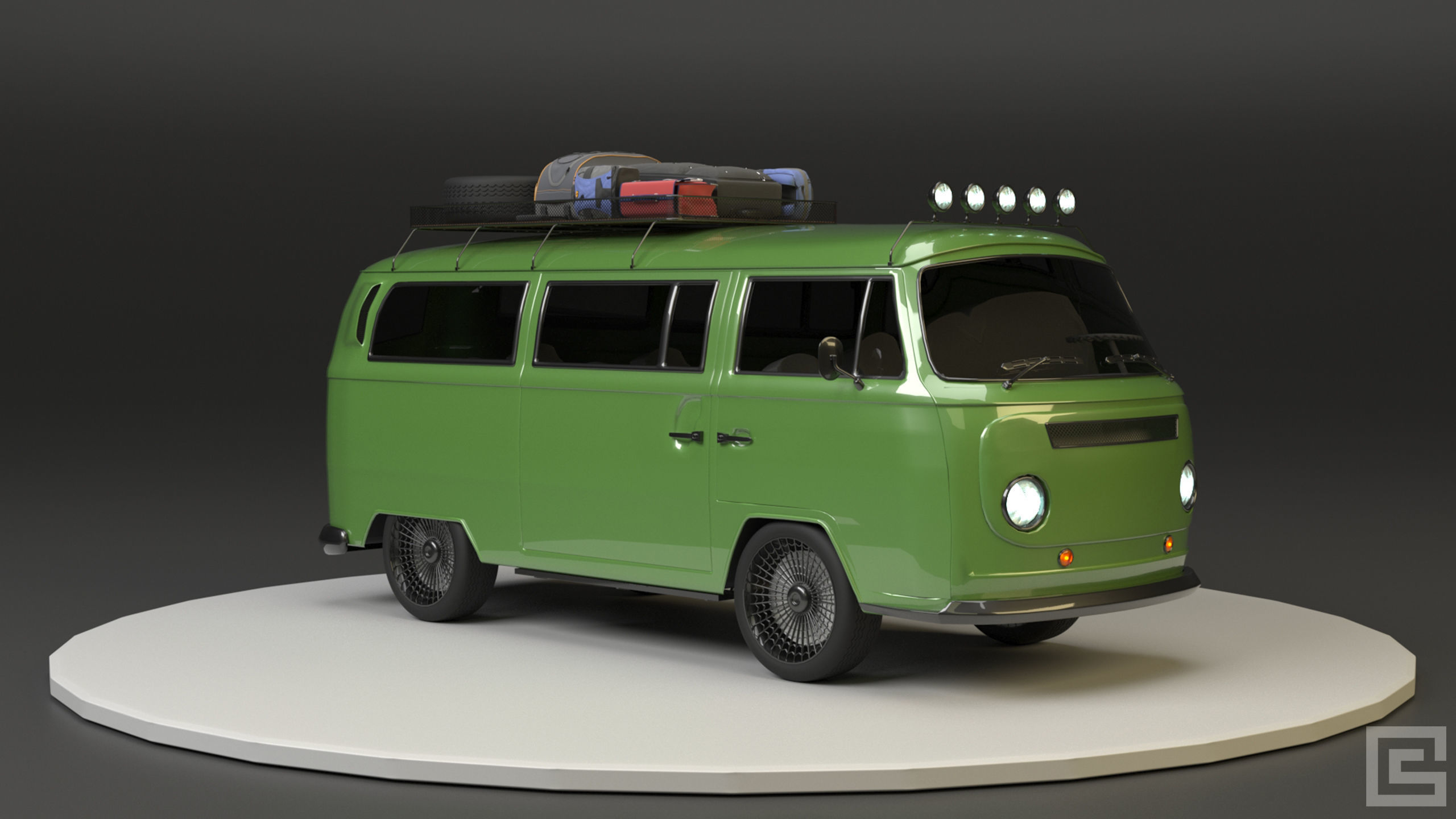 Volkswagen VW T2 3D model_1