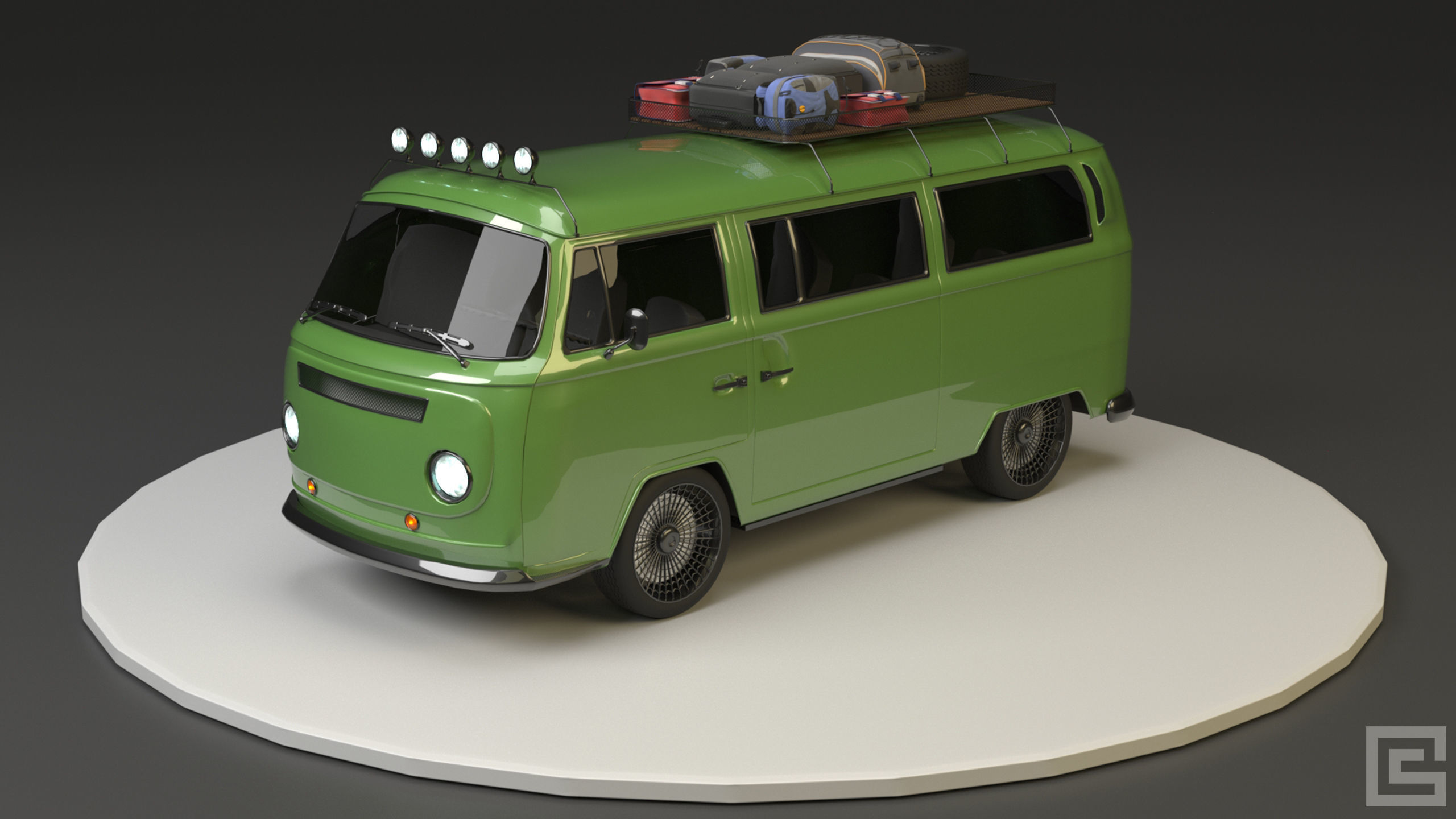 Volkswagen VW T2 3D model_16