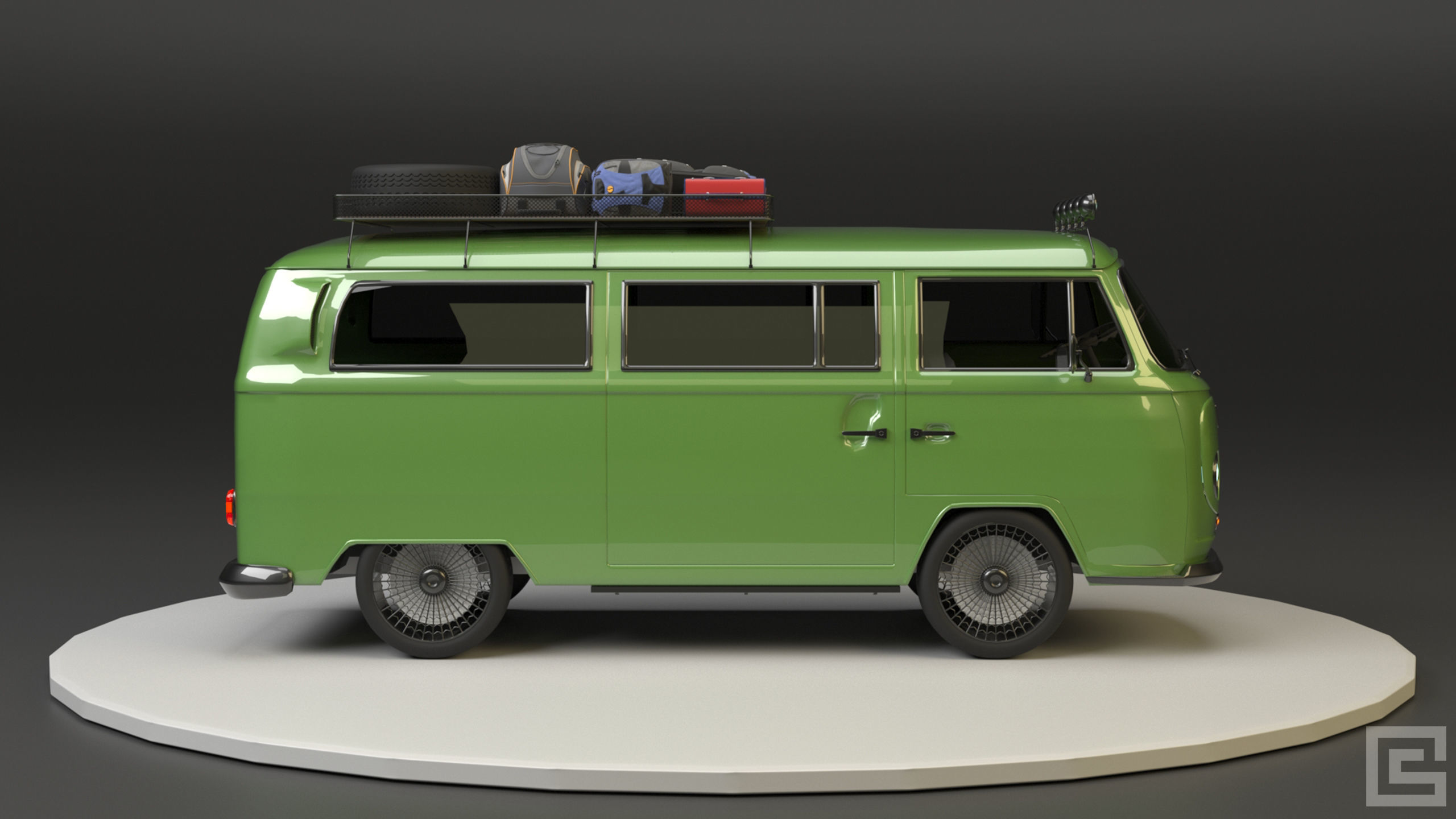 Volkswagen VW T2 3D model_2