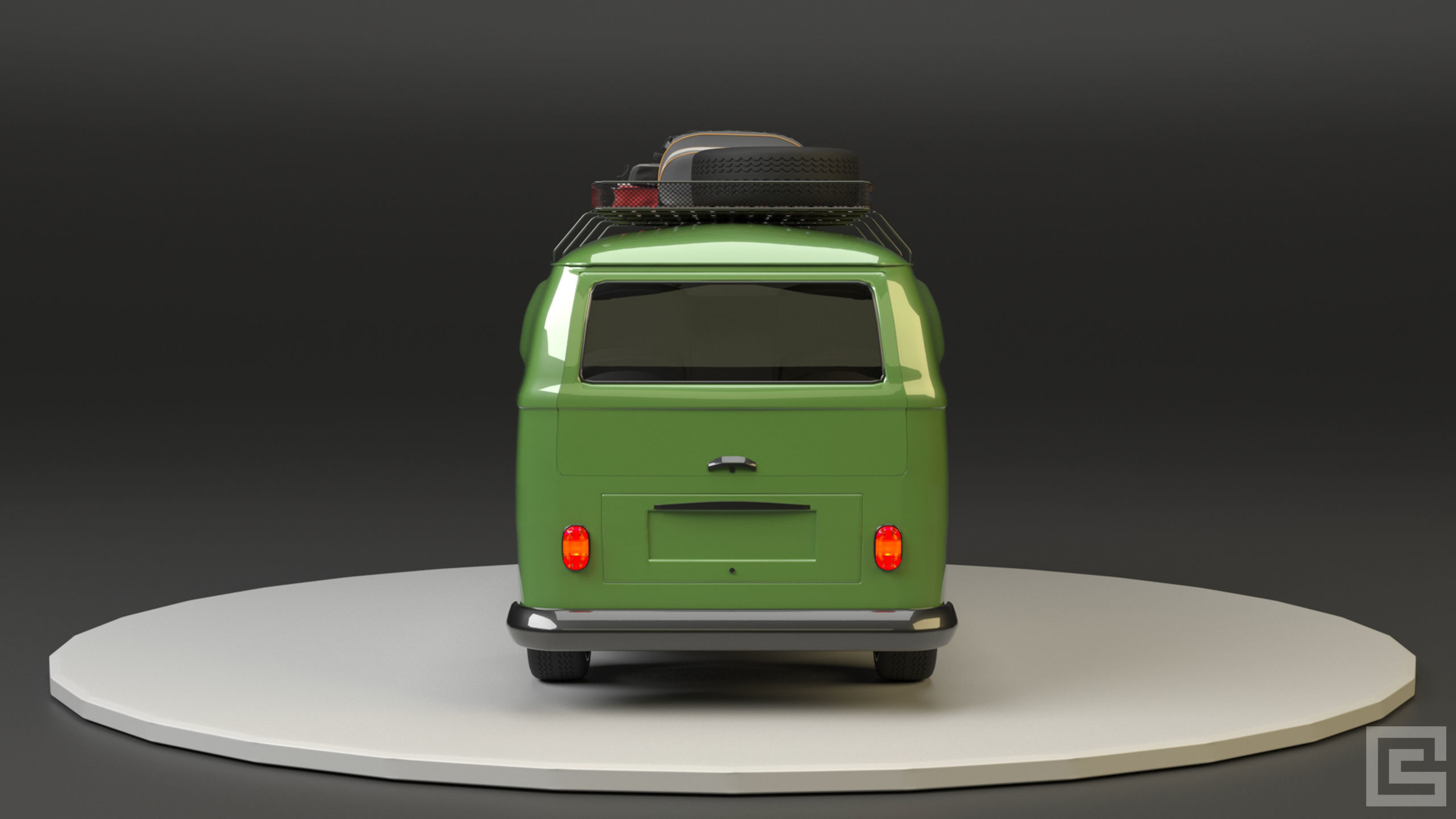 Volkswagen VW T2 3D model_4