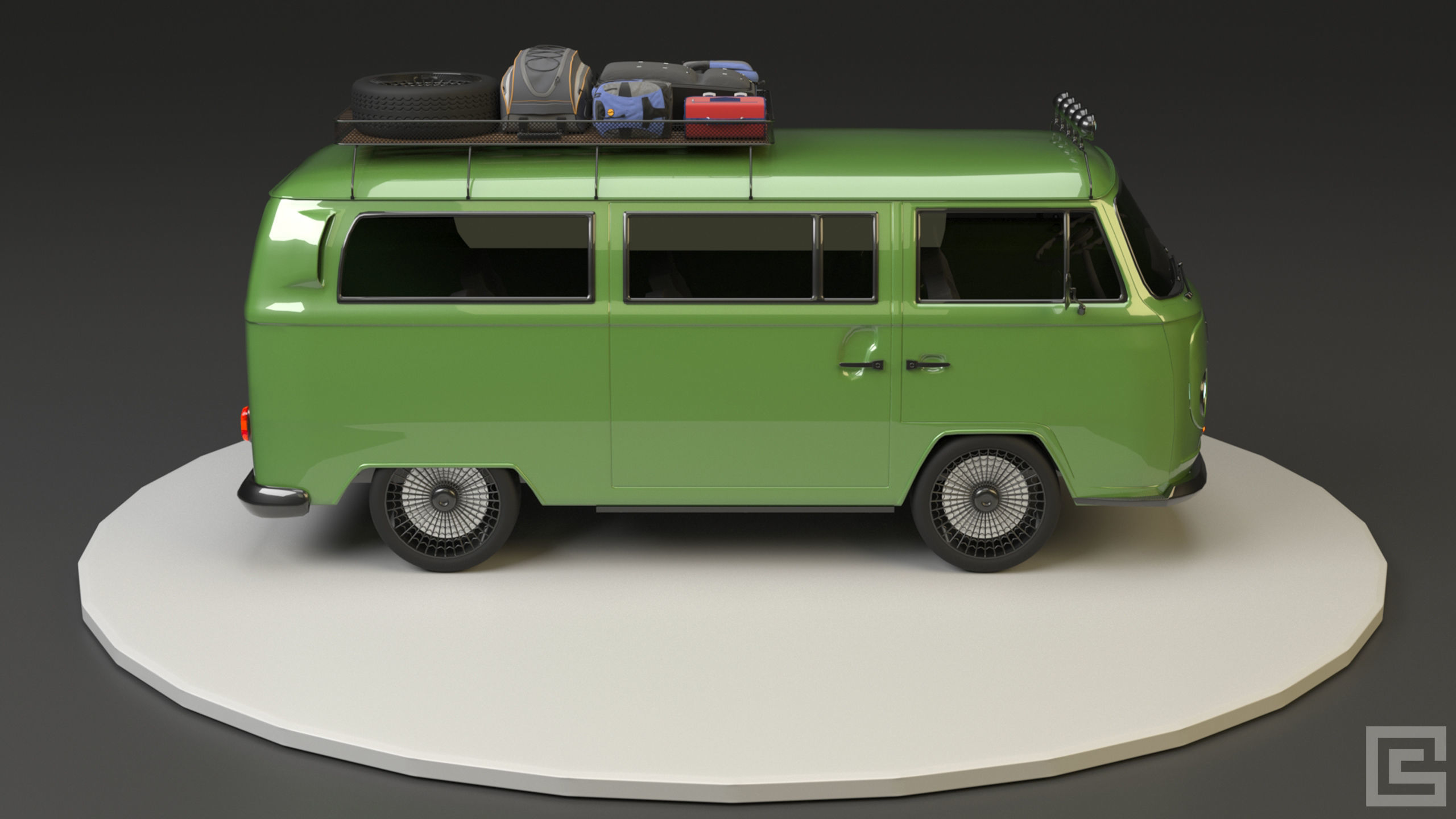 Volkswagen VW T2 3D model_11