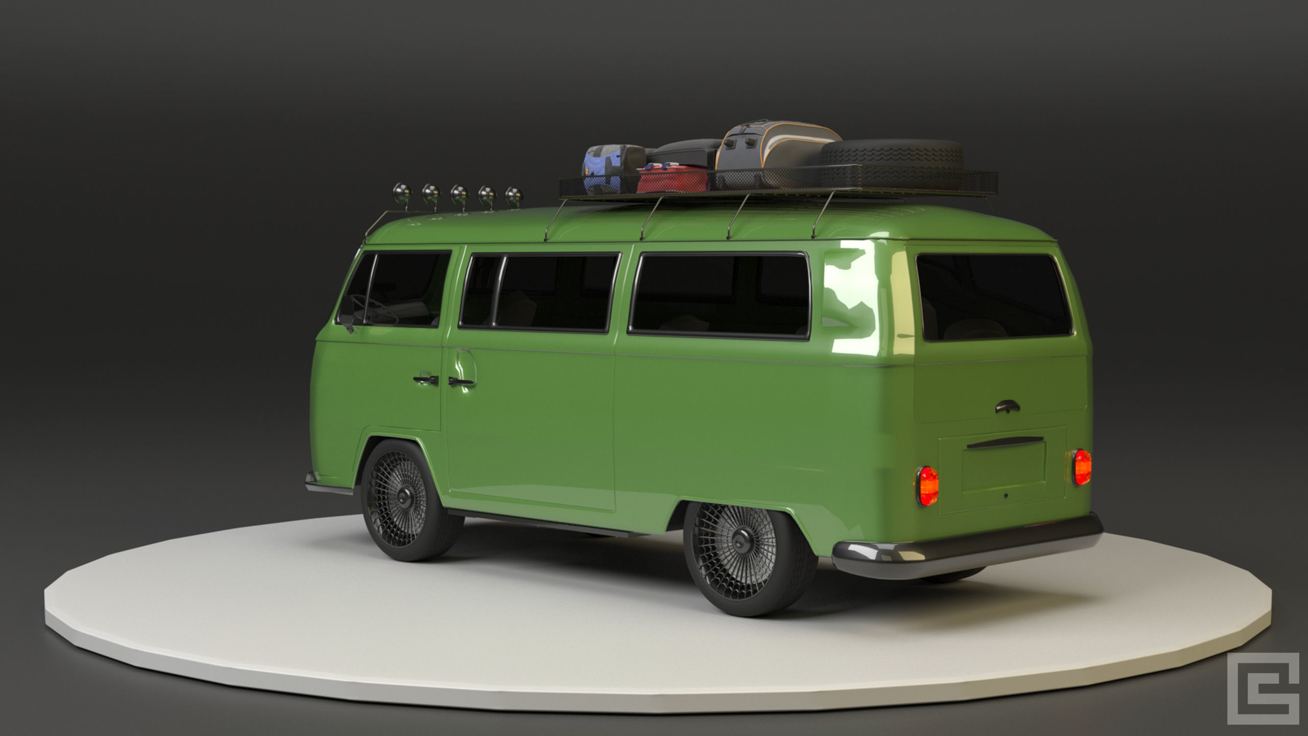 Volkswagen VW T2 3D model_5