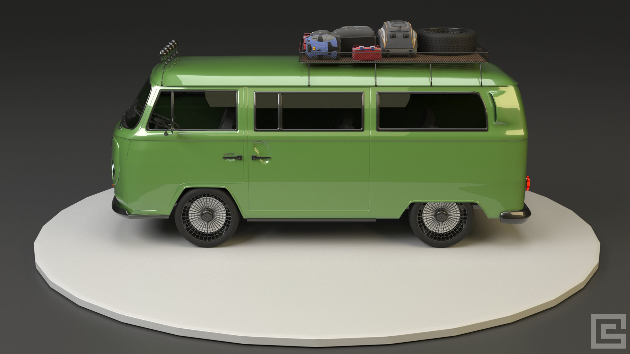 Volkswagen VW T2 3D model_15