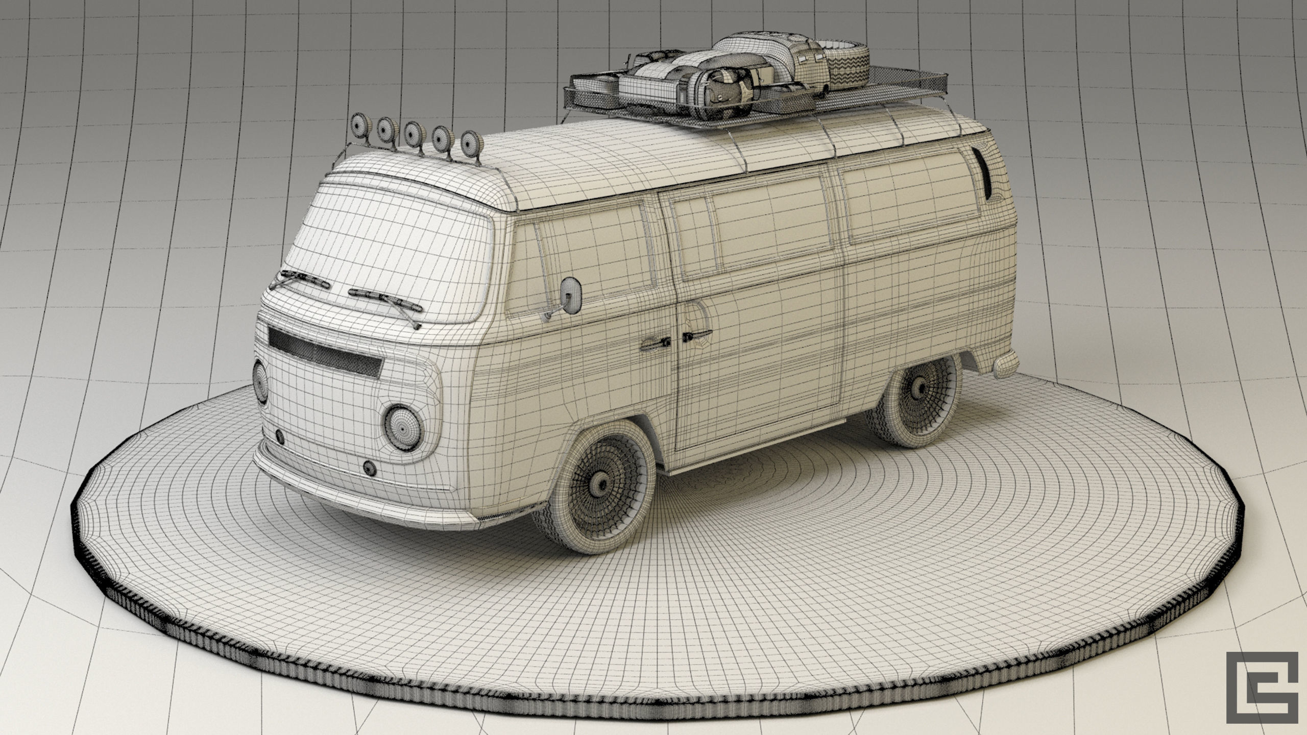 Volkswagen VW T2 3D model_25
