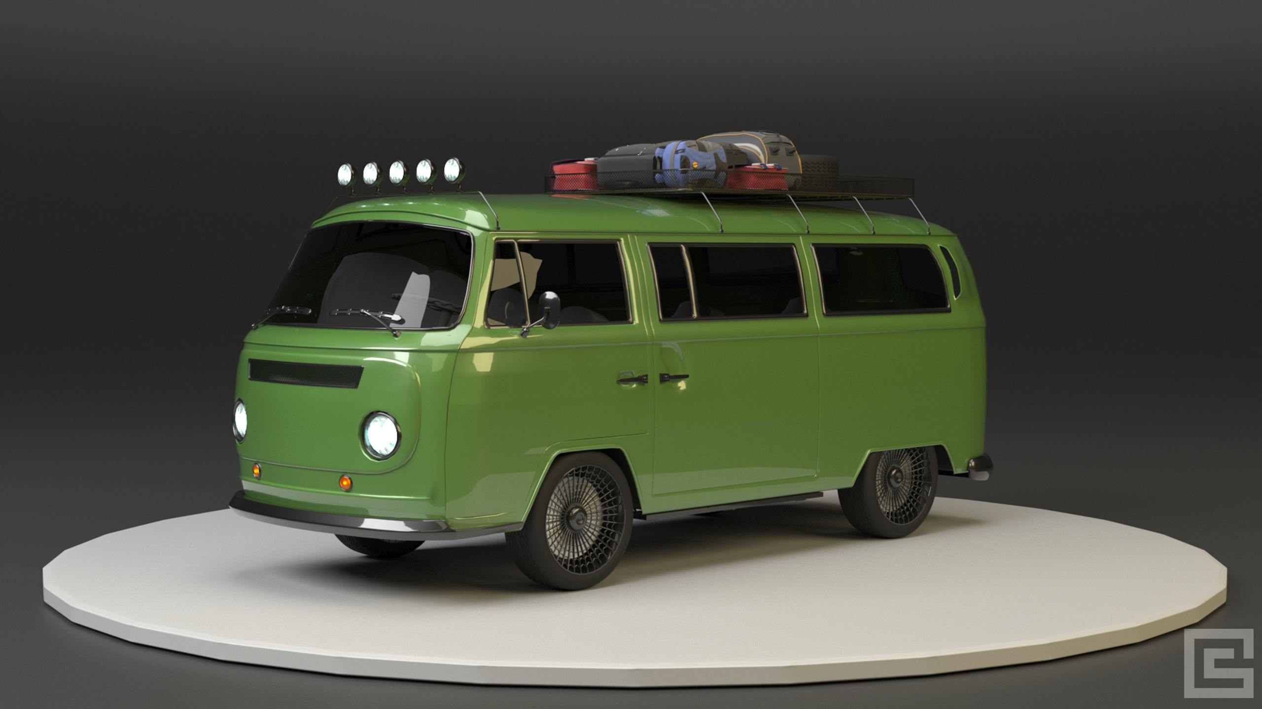 Volkswagen VW T2 3D model_7