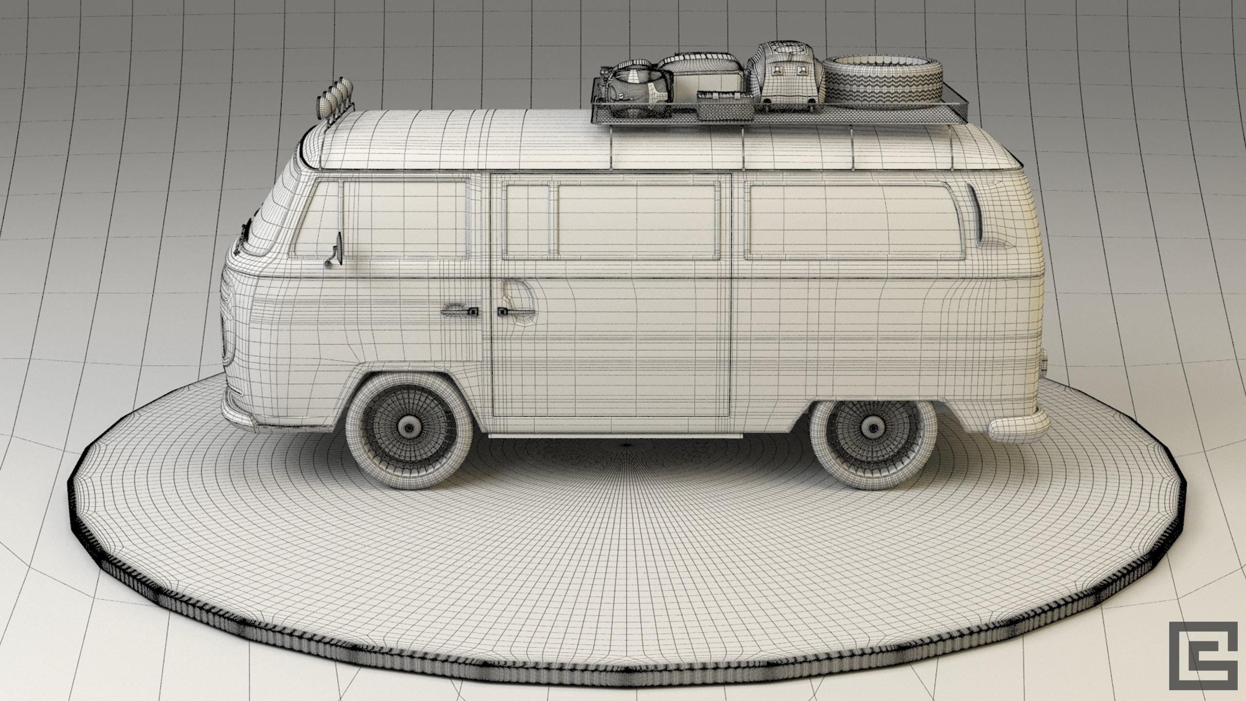 Volkswagen VW T2 3D model_24