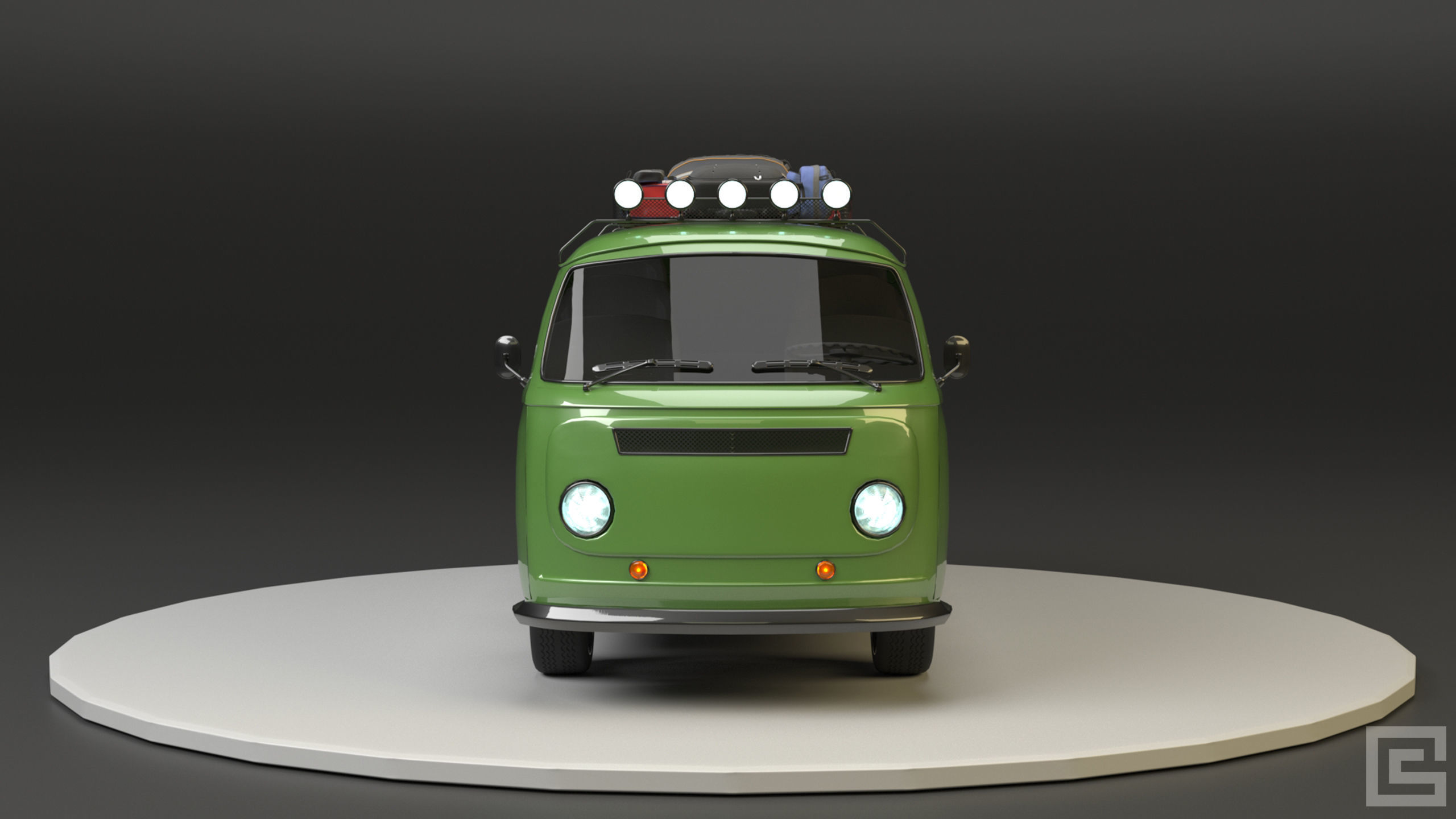 Volkswagen VW T2 3D model_8