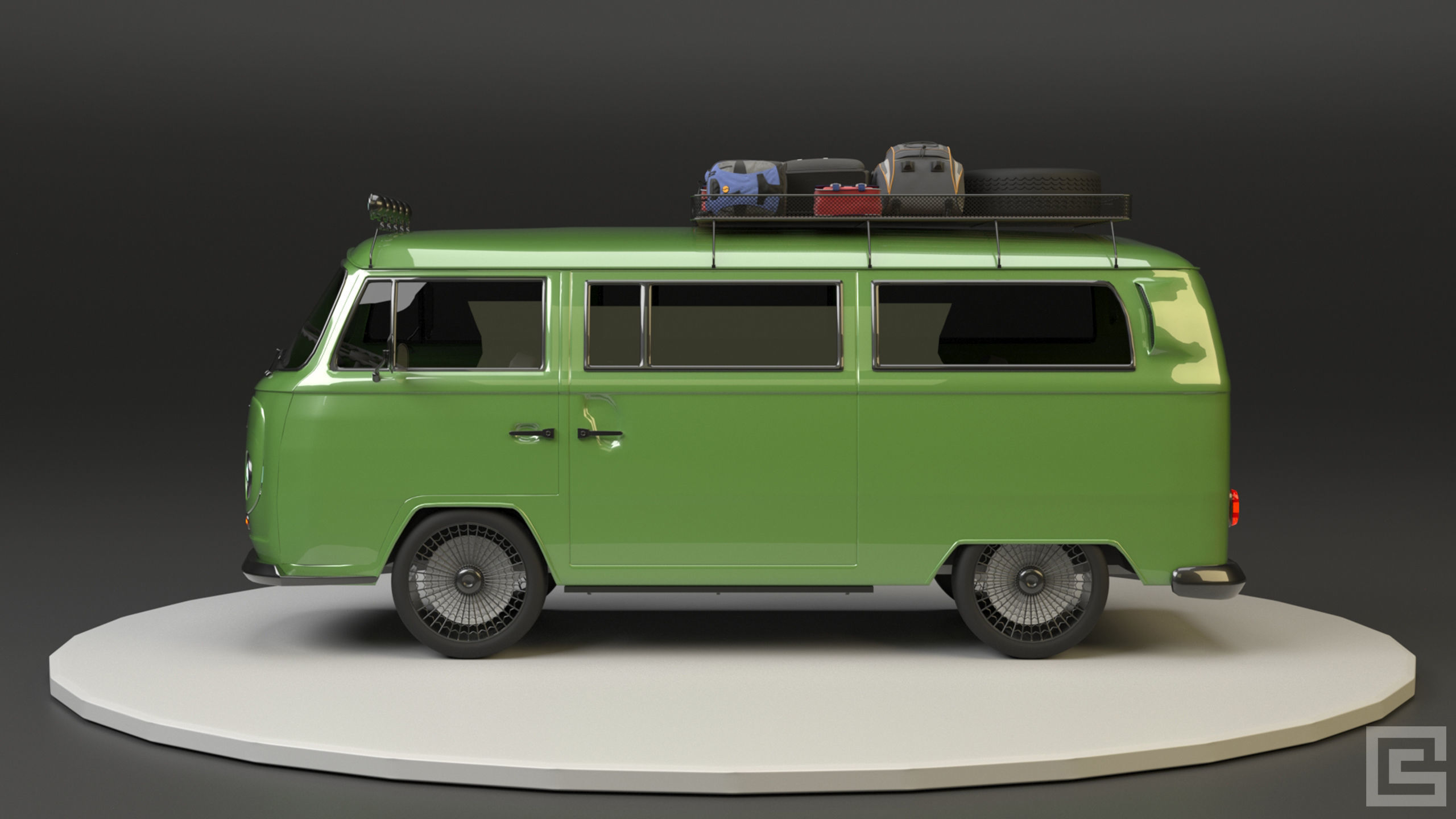 Volkswagen VW T2 3D model_6
