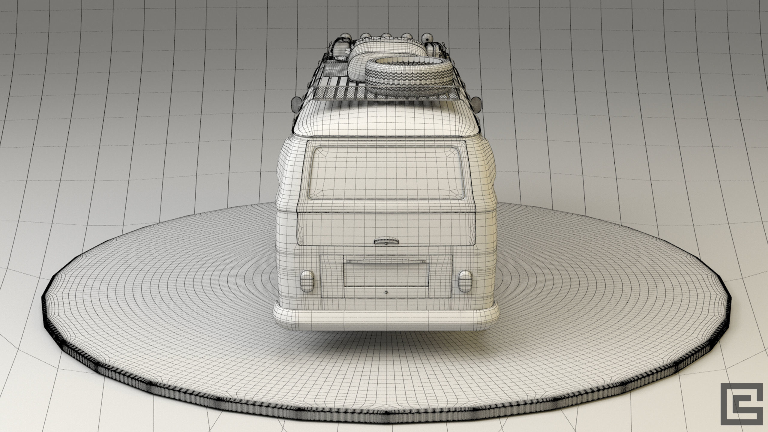 Volkswagen VW T2 3D model_22