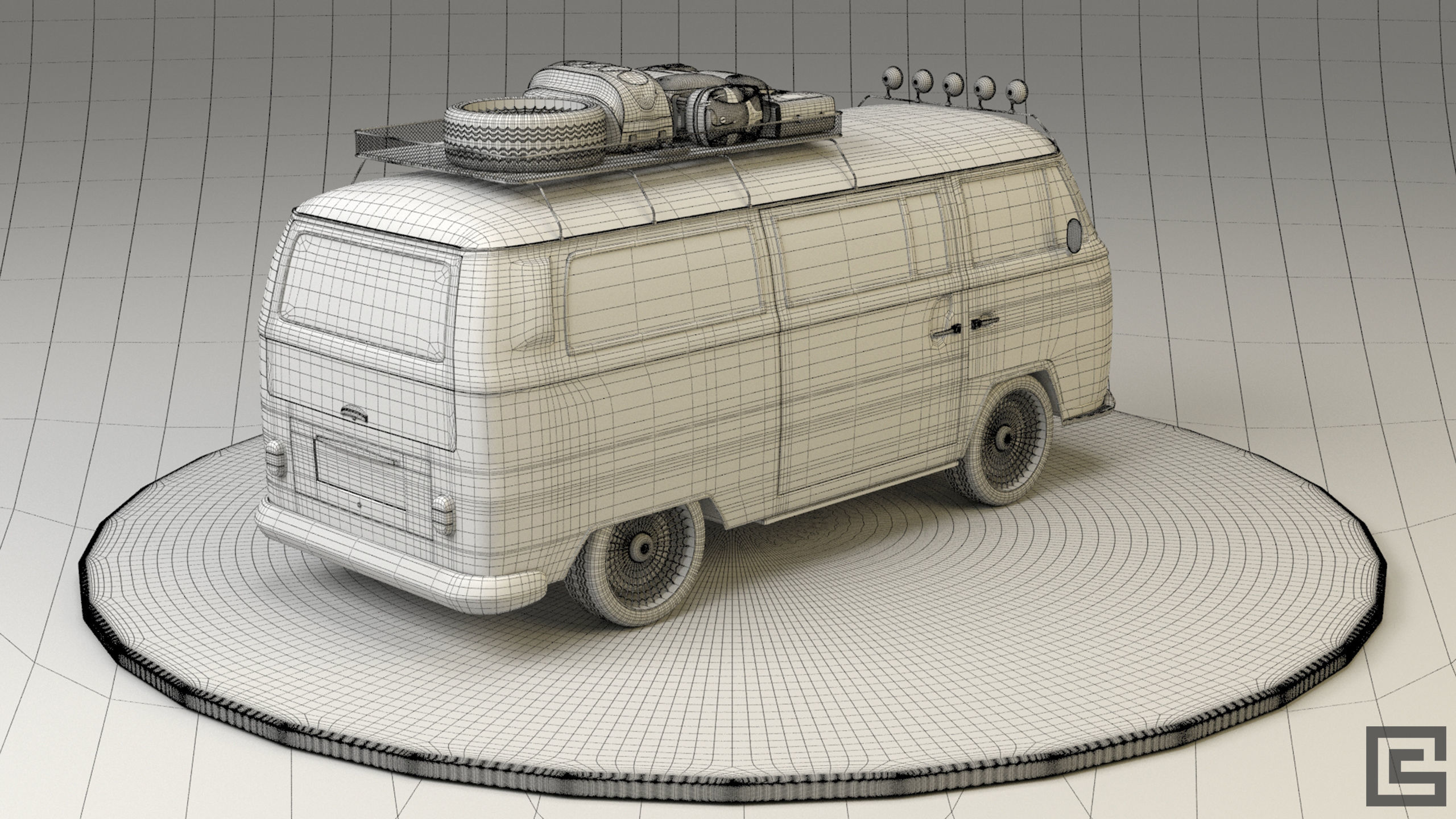 Volkswagen VW T2 3D model_21